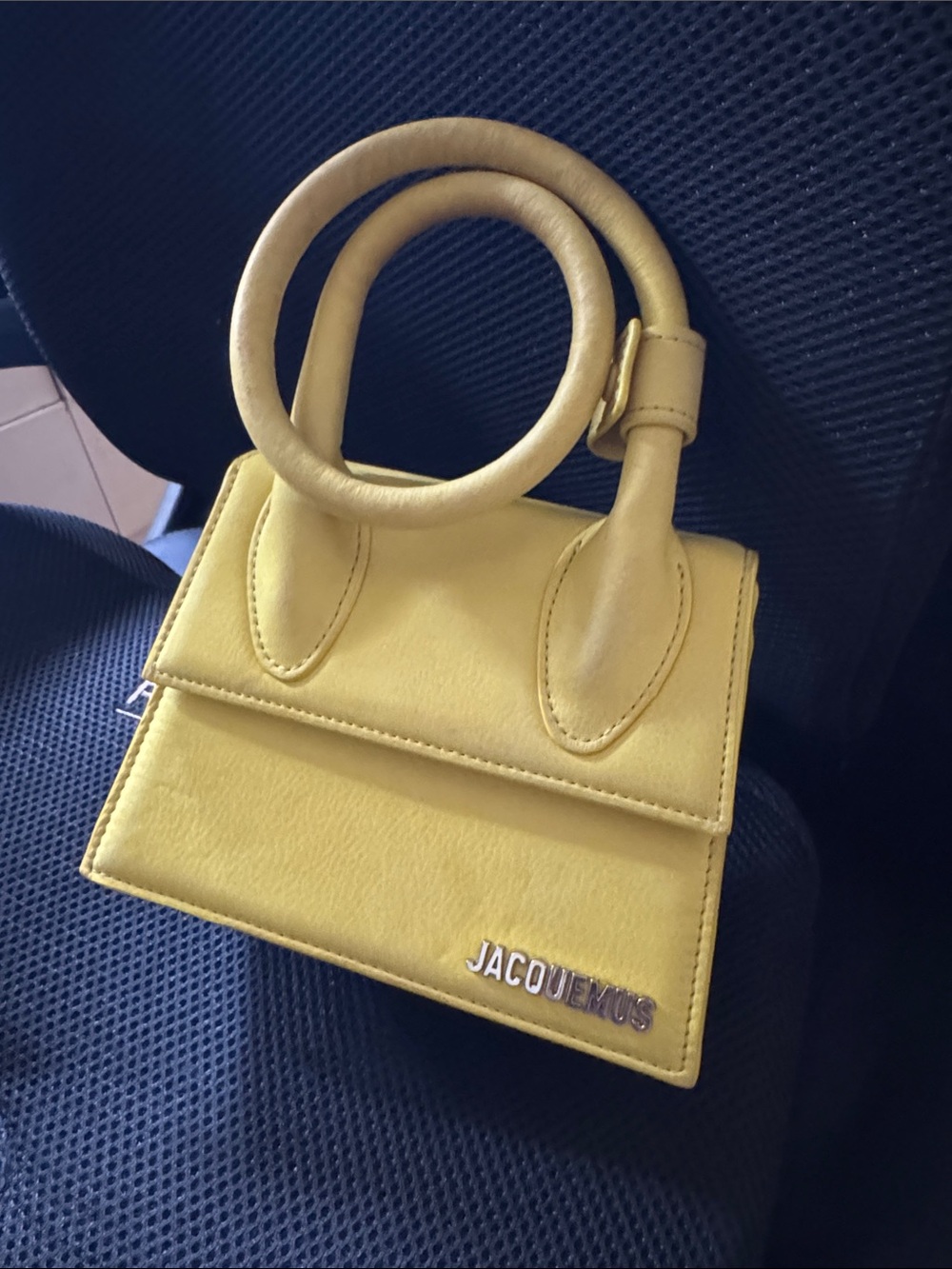 Jacquemus Lemon Yellow Mini Bag with Circular Handle